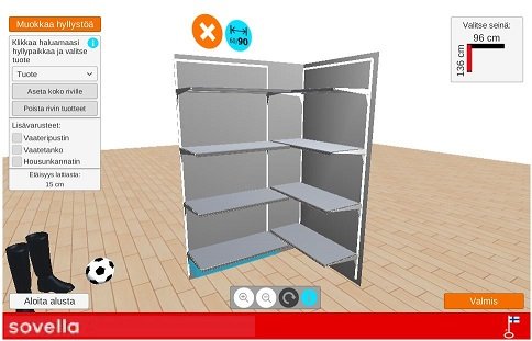 Sovella 3D Planner suunnitteluohjelma